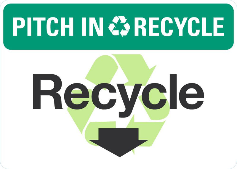 PITCH IN RECYCLE Recycle Sign LCU1-0137-NP_10x7