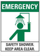 EMERGENCY Safety Shower Sign LCU1-0177-NP_10x14
