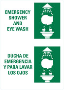Emergency Shower And Eye Wash (English/Spanish) Sign LCU1-0178-NP_10x14