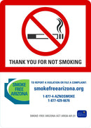 Thank You For Not Smoking (Smoke Free Arizona) Sign LCU1-0187-RA_10x14