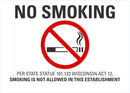 No Smoking (Wisconsin) Sign LCU1-0198-NP_10x7