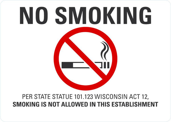 No Smoking (Wisconsin) Sign LCU1-0198-NP_10x7