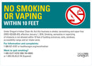 No Smoking or Vaping (Oregon) Sign LCU1-2000-NA_14x10