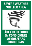 Severe Weather Shelter Area (English/Spanish) Sign LCU1-2005-RA_10x14