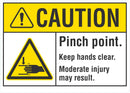 CAUTION Pinch Point Sign LCU3-0001-NP_10x7