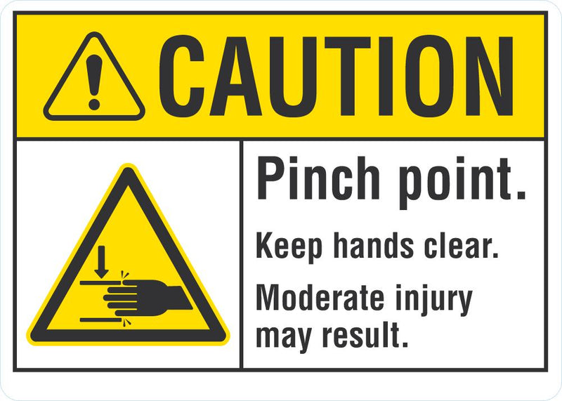 Pinch Point Sign Small CAUTION Pinch Point Sign