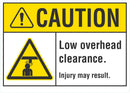 CAUTION Low Overhead Clearance Sign LCU3-0006-NP_10x7