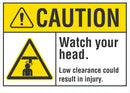 CAUTION Watch Your Head Sign LCU3-0007-NP_10x7