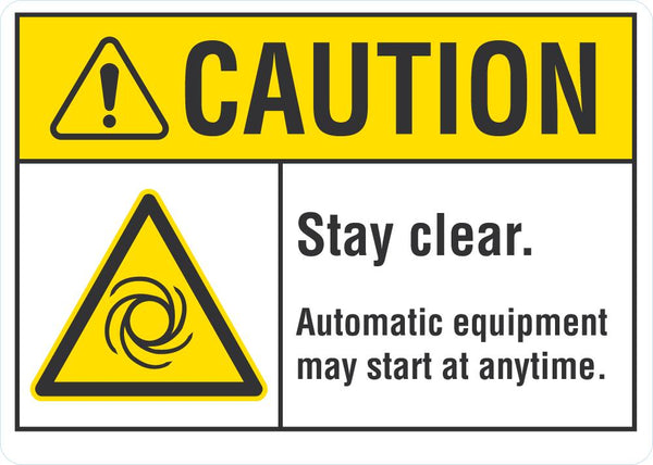 CAUTION Stay Clear Sign LCU3-0008-NP_10x7