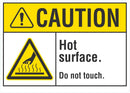 CAUTION Hot Surface Sign LCU3-0009-NP_10x7