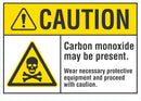 CAUTION Carbon Monoxide May Be Present Sign LCU3-0011-NP_10x7