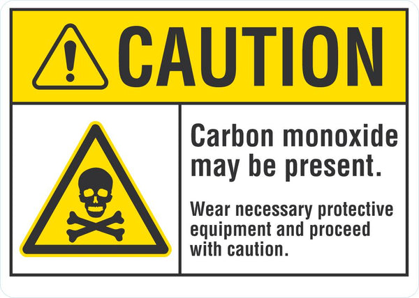 CAUTION Carbon Monoxide May Be Present Sign