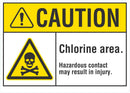 CAUTION Chlorine Area Sign LCU3-0012-NP_10x7