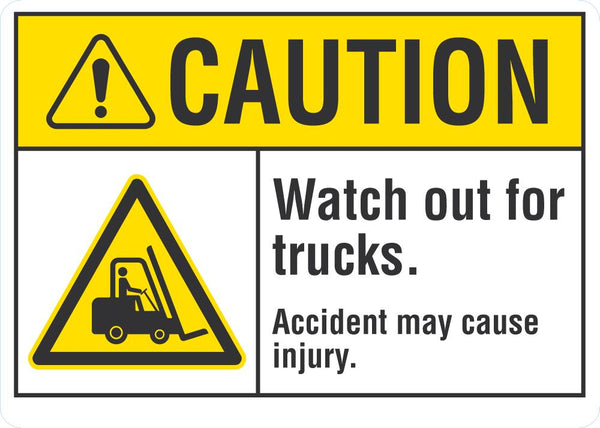 CAUTION Watch Out For Trucks Sign LCU3-0015-NP_10x7