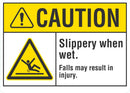 CAUTION Slippery When Wet Sign LCU3-0018-NP_10x7