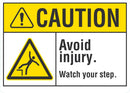 CAUTION Avoid Injury Sign LCU3-0023-NP_10x7