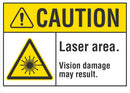 CAUTION Laser Area Sign LCU3-0026-NP_10x7