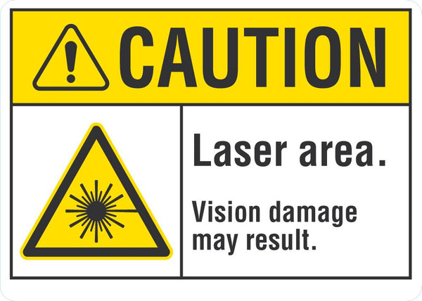 CAUTION Laser Area Sign LCU3-0026-NP_10x7