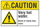 CAUTION Very Hot Water Sign LCU3-0028-NP_10x7