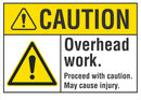 CAUTION Overhead Work Sign LCU3-0032-NP_10x7