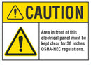 CAUTION Keep Clear (OSHA-NEC Regulations) Sign LCU3-0035-NP_10x7