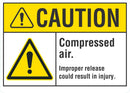 CAUTION Compressed Air Sign LCU3-0037-NP_10x7