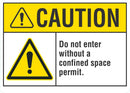 CAUTION Do Not Enter Without Confined Space Permit Sign LCU3-0038-NP_10x7