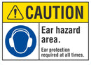 CAUTION Ear Hazard Area Sign LCU3-0052-NP_10x7