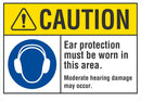 CAUTION Ear Protection Must Be Worn In This Area Sign LCU3-0057-NP_10x7