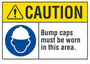 CAUTION Bump Caps Must Be Worn Sign LCU3-0066-NP_10x7