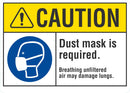 CAUTION Dust Mask Required Sign LCU3-0067-NP_10x7