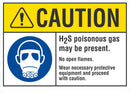 CAUTION Poisonous Gas Might Be Present Sign LCU3-0068-NP_10x7