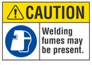 CAUTION Welding Fumes May Be Present Sign LCU3-0070-NP_10x7