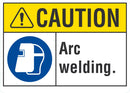 CAUTION Arc Welding Sign LCU3-0071-NP_10x7