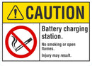 CAUTION Battery Charging Station (No Smoke) Sign LCU3-0073-RD_5x3.5