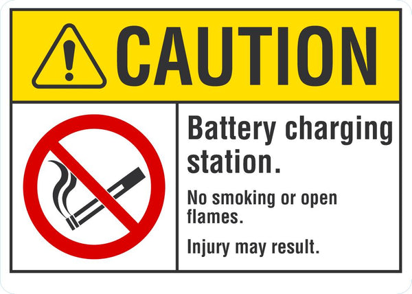 CAUTION Battery Charging Station Sign