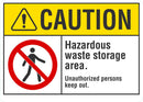 CAUTION Hazardous Waste Storage Area Sign LCU3-0078-NP_10x7