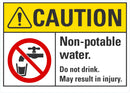 CAUTION Non-Potable Water Sign LCU3-0082-NP_10x7