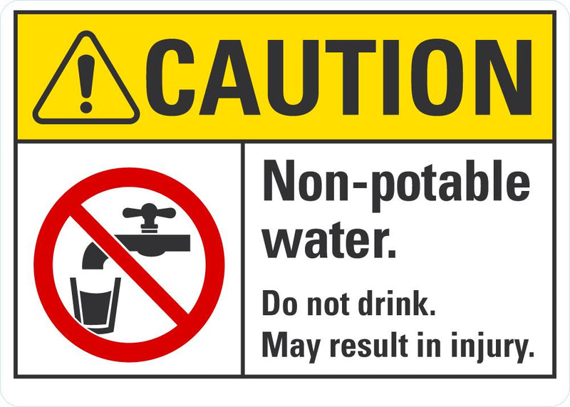 CAUTION Non-Potable Water Sign LCU3-0082-NP_10x7