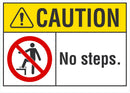CAUTION No Steps Sign LCU3-0084-NP_10x7