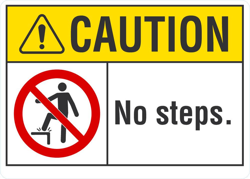 CAUTION No Steps Sign LCU3-0084-NP_10x7