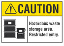 CAUTION Hazardous Waste Storage Area  (Restricted Entry) Sign LCU3-0091-NP_10x7