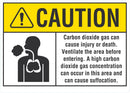 Caution Carbon Dioxide Gas Can Cause Injury Or Death Sign LCU3-0092-NP_10x7
