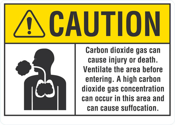 Caution Carbon Dioxide Gas Can Cause Injury Or Death Sign