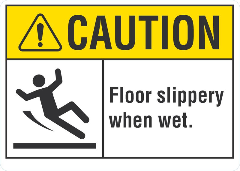 CAUTION Floor Slippery When Wet sign LCU3-0096-NP_10x7