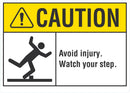 CAUTION Avoid Injury, Watch your Step Sign LCU3-0098-NP_10x7