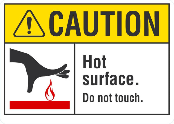 CAUTION Hot Surface, Do Not Touch Sign LCU3-0099-NP_10x7