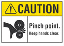 CAUTION Pinch Point, Keep Hands Clear Sign LCU3-0106-NP_10x7