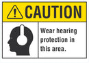 CAUTION Wear Hearing Protection In This Area Sign LCU3-0109-NP_10x7