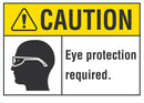 CAUTION Eye Protection Required Sign LCU3-0110-NP_10x7